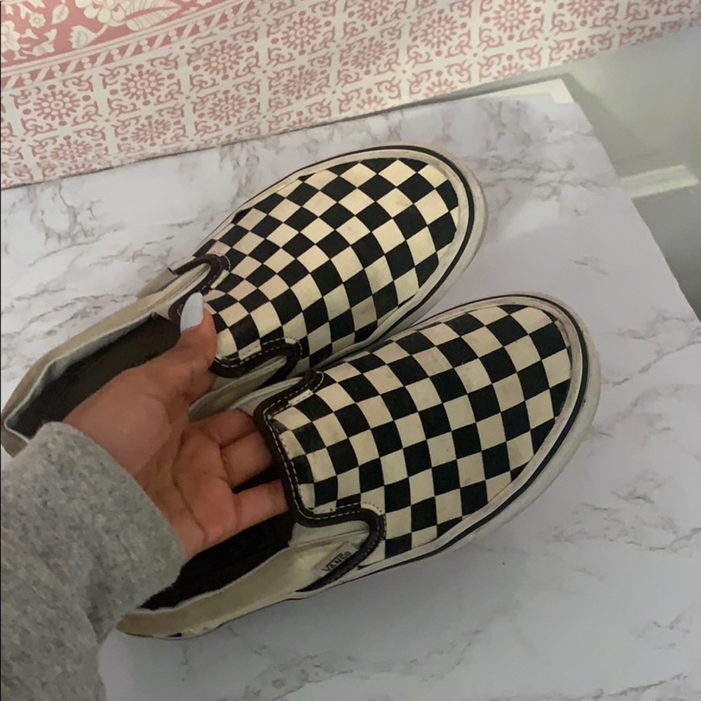 White checkered vans